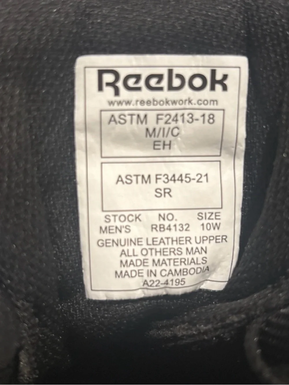 Reebok Black and Red Men's Athletic High-Top Sneakers Safety Shoes Composite Toe